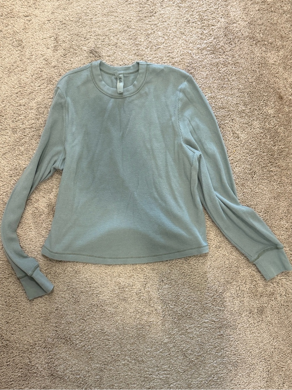 Light green Women's Long Sleeve Waffle Knit Top